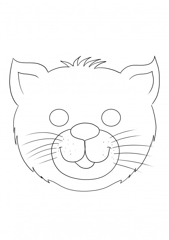 Funny Cat Mask free to print and color page and use for the Holidays season
