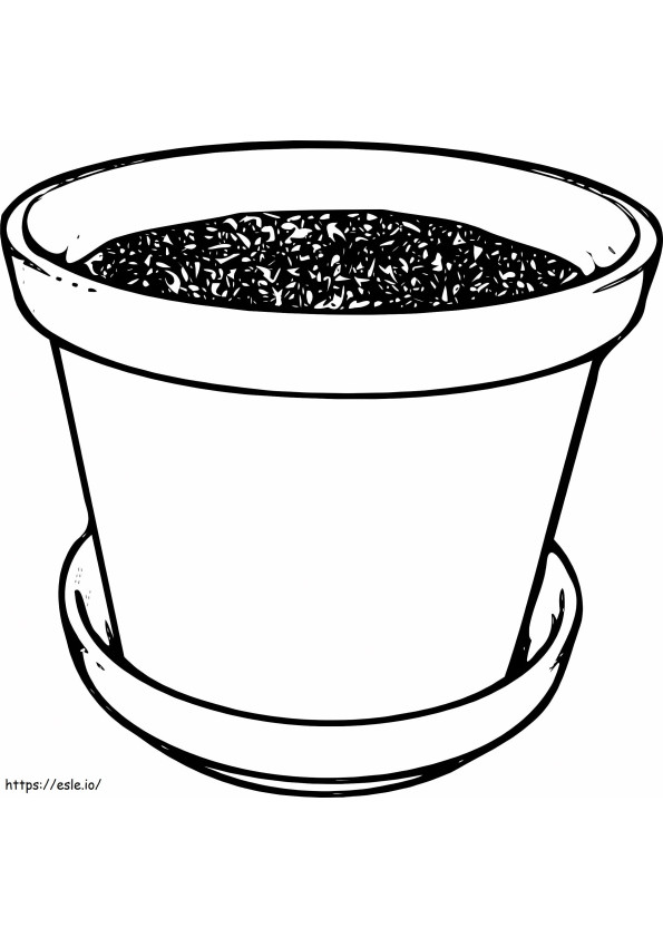 Flower Pot With Soil coloring page