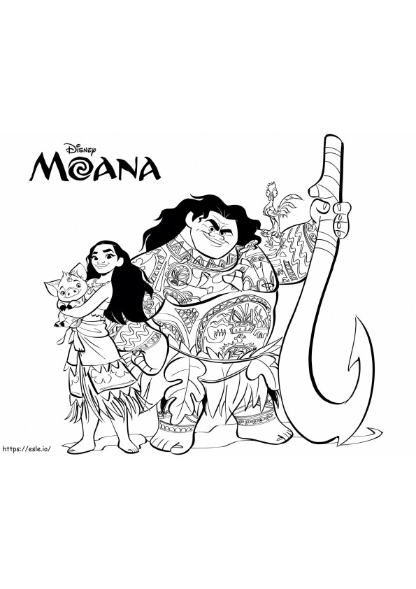Maui And Moana coloring page