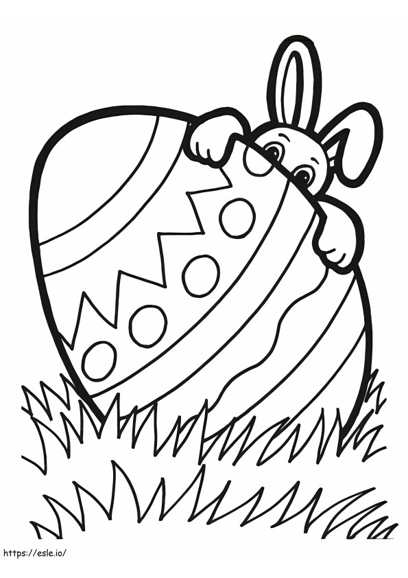 Huge Easter Egg And Bunny coloring page