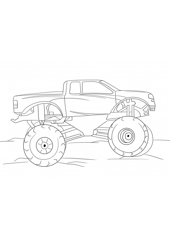 Easy coloring and free printing of the Bigfoot Monster Truck for kids