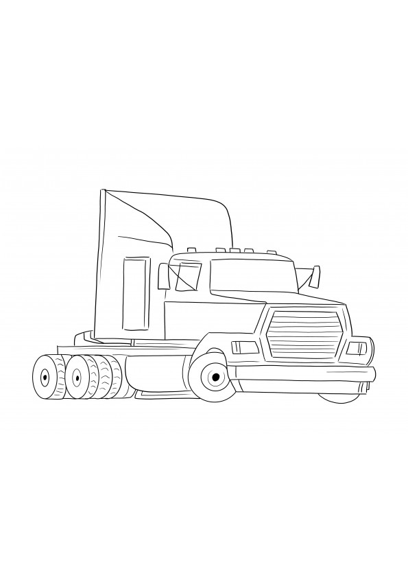 Download for free the Semi-trailer truck coloring picture for kids