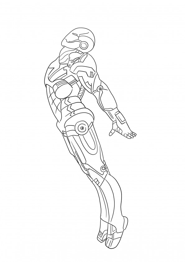 A coloring picture of the New Iron Man-free printable or downloadable page