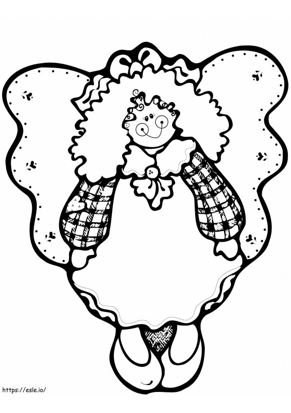 Angel In Christmas Clothes coloring page