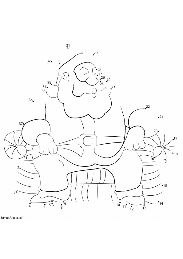 Santa Claus On Couch Dot To Dots coloring page