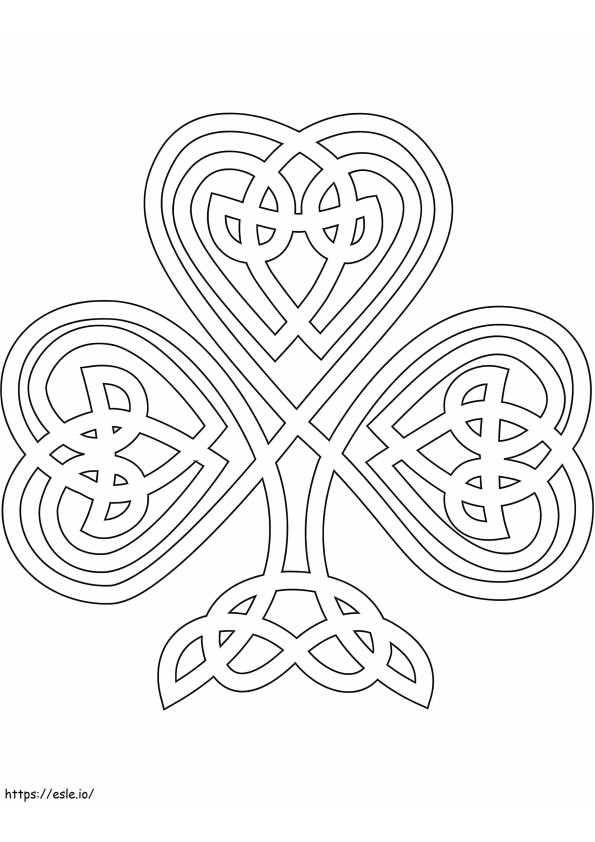 Celtic Style Shamrock coloring page