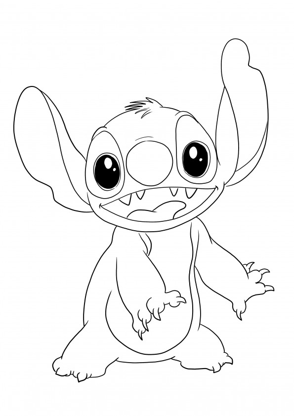 Happy Stitch free to color and print page for children of all ages