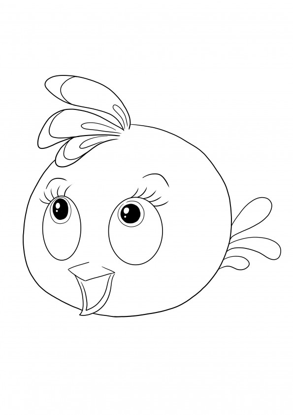 Stella from Angry birds free printable for coloring for kids