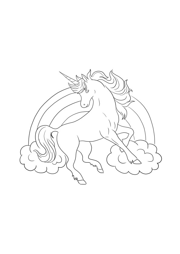 Nice unicorn for printing and easy coloring for kids of all ages
