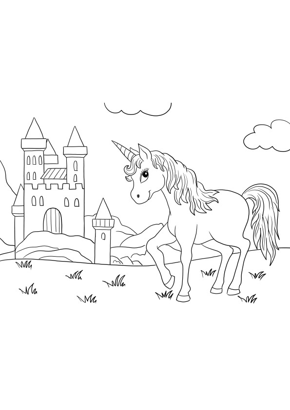 Majestic Unicorn and Castle are ready to be printed and colored for free