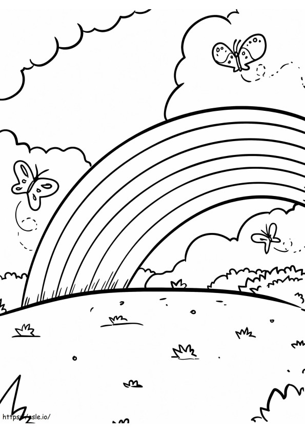 Rainbow Scene coloring page
