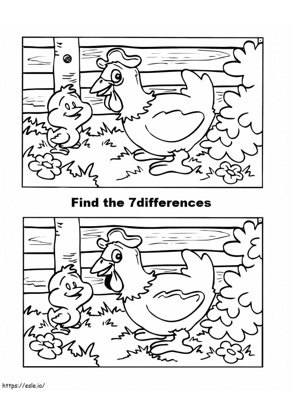Find 7 Differences coloring page