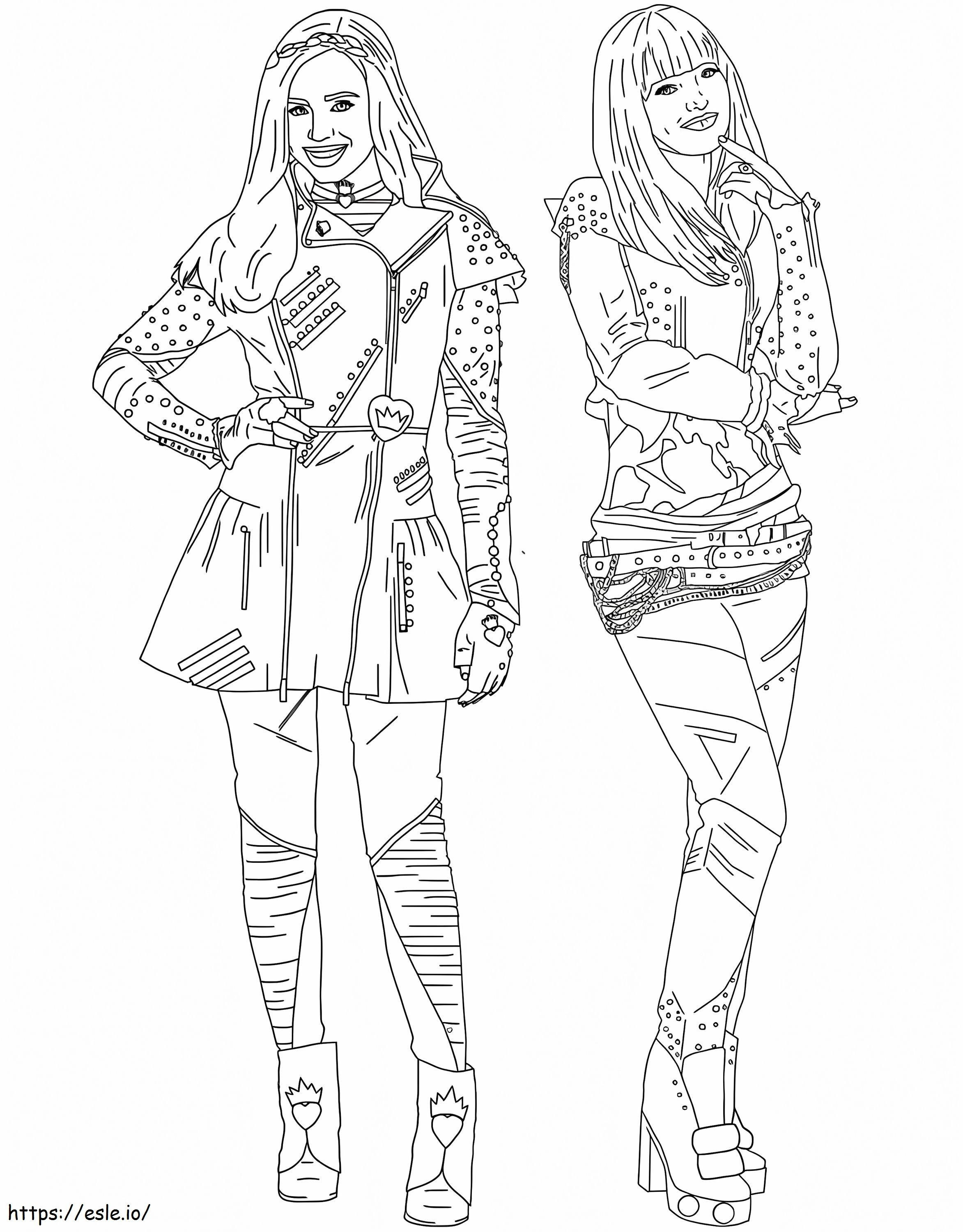 Descendents Mal And Evie Coloring Page