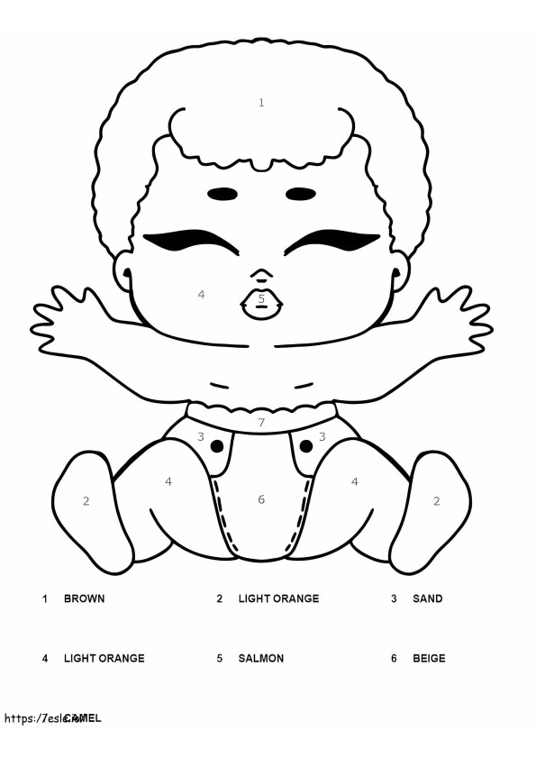 Lil Sleeping B.B. LOL Surprise Color By Number coloring page