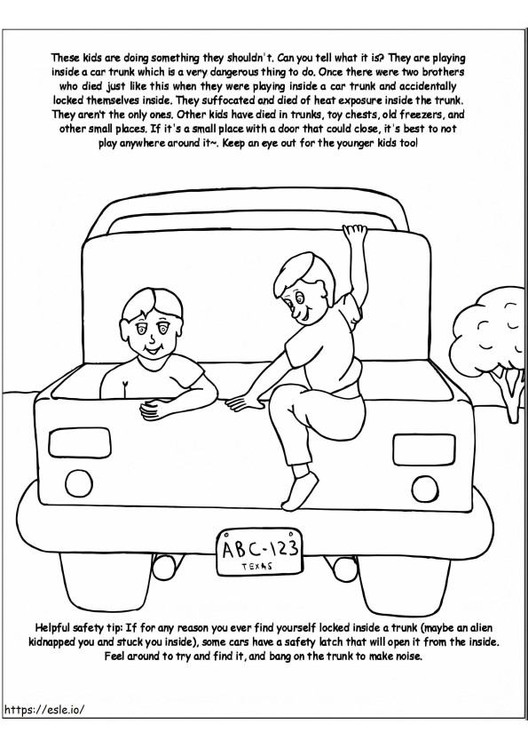 Dont Play In Car Trunks coloring page