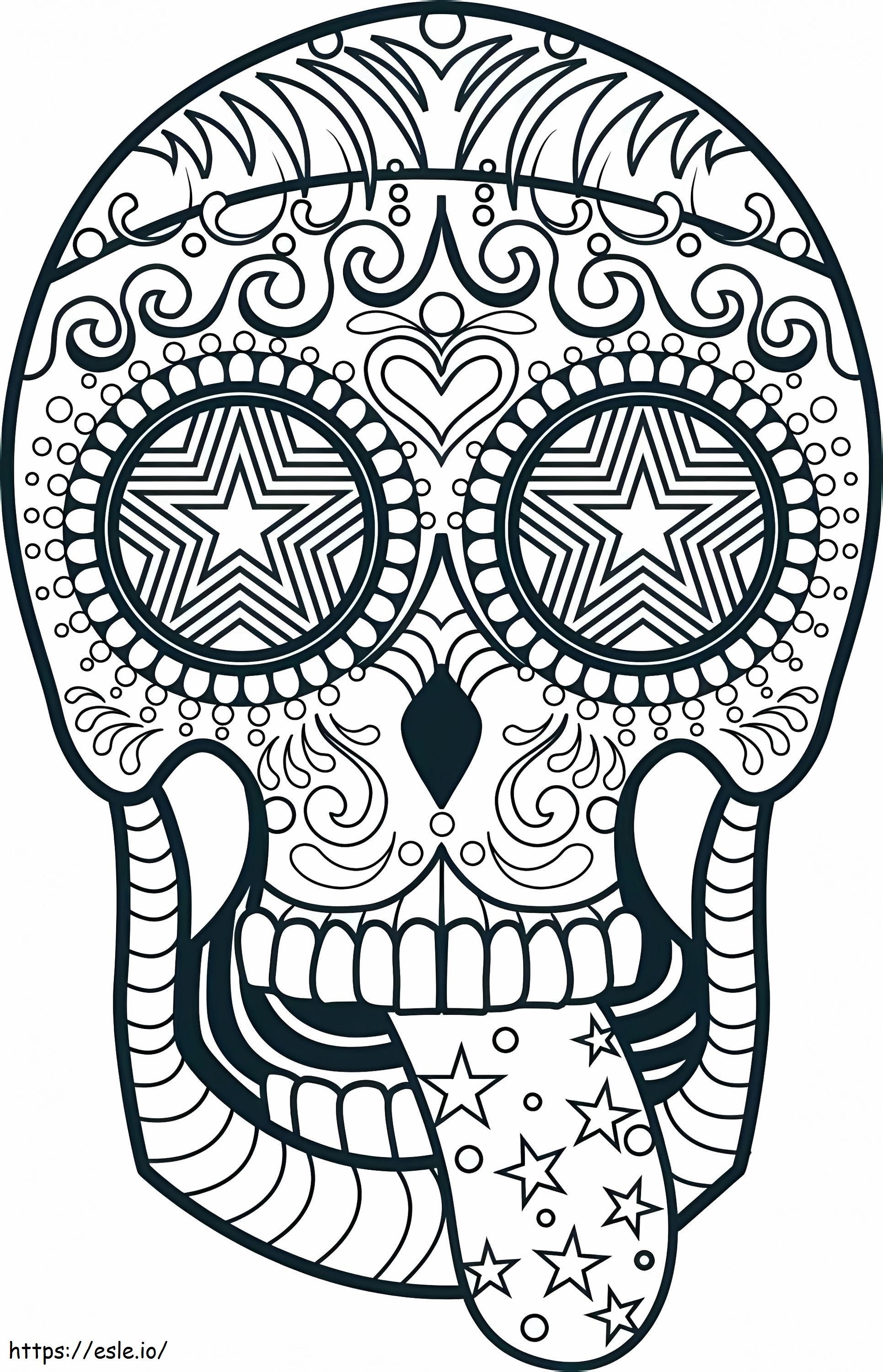 Cute Skull Coloring Page