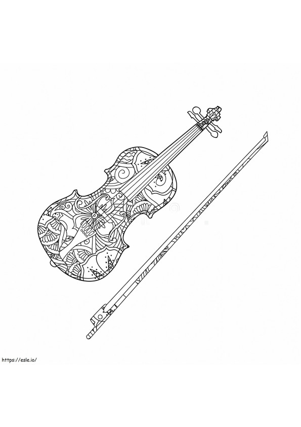 Violin Mandala coloring page