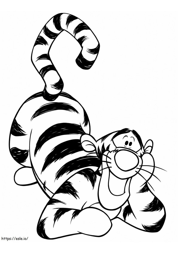Tigger Looks Happy coloring page