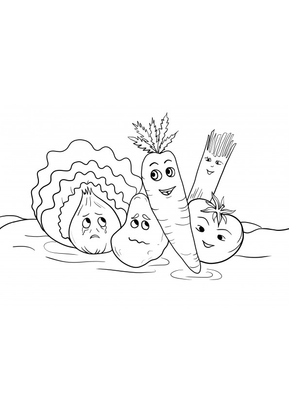 funny faces vegetables to print and free to color
