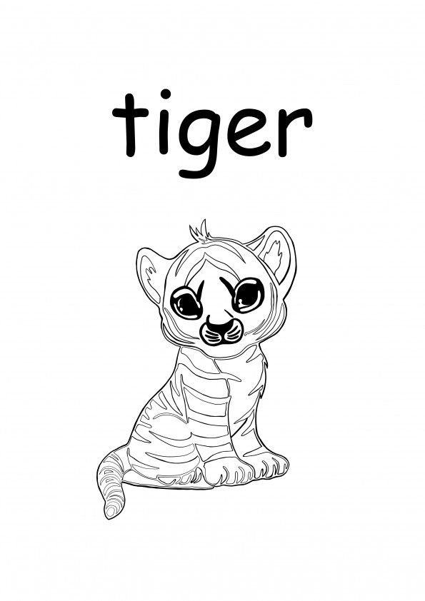 t for tiger lower case word coloring and printing for free