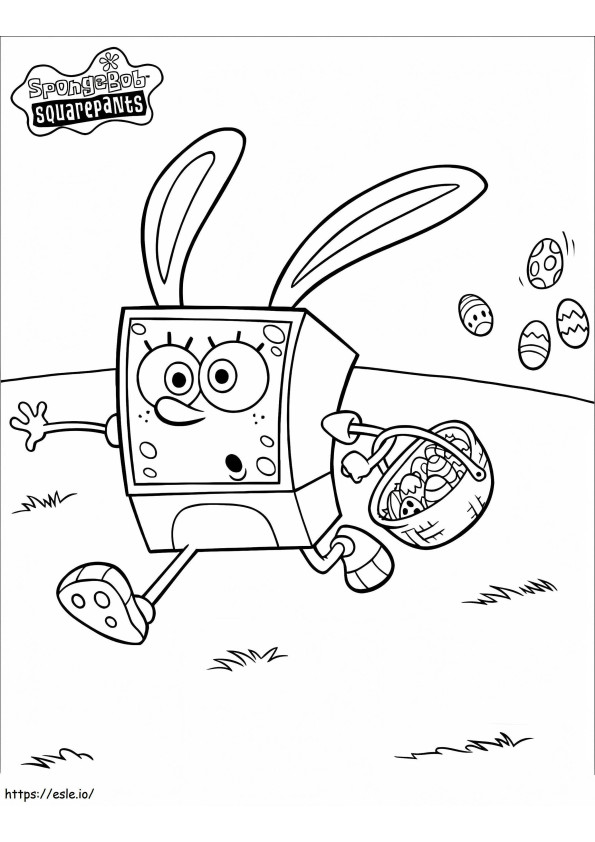 Easter Bunny SpongeBob coloring page