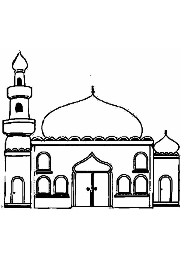 Mosque 4 coloring page