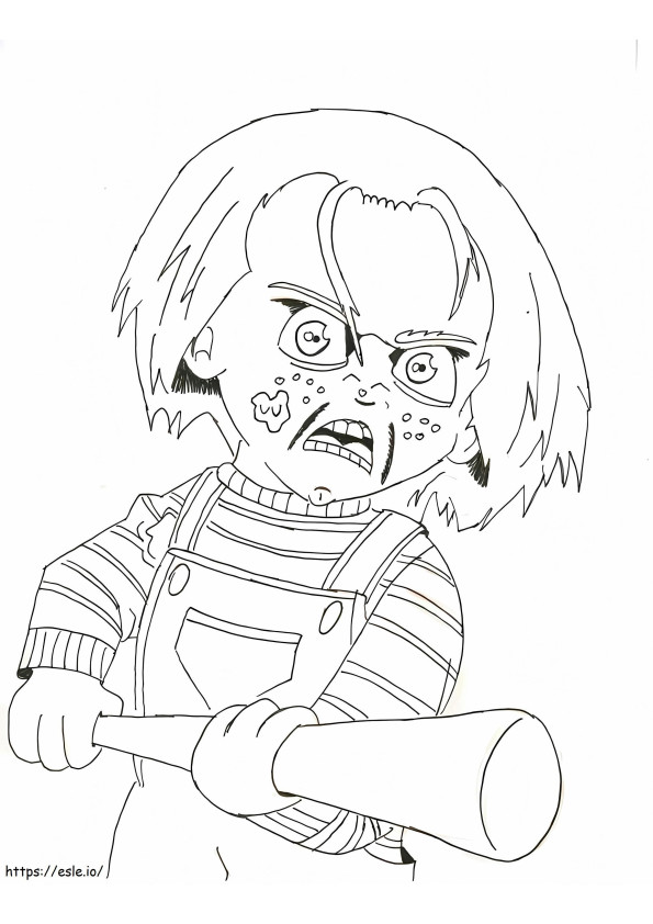 Angry Chucky coloring page