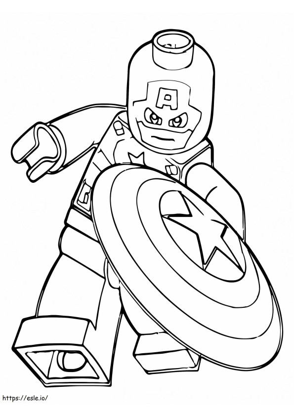 Powerful Captain America Lego Avengers coloring page