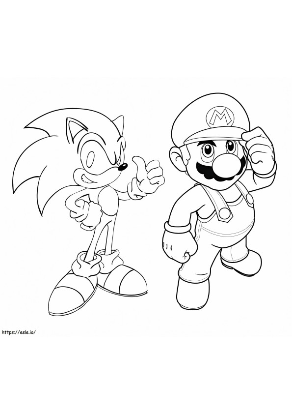 Mario Et Sonic coloring page