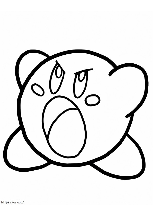 Angry Kirby coloring page