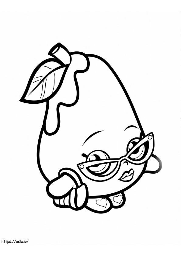 Cute Pear Girl coloring page
