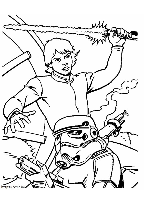 Luke Skywalker Is Fighting coloring page