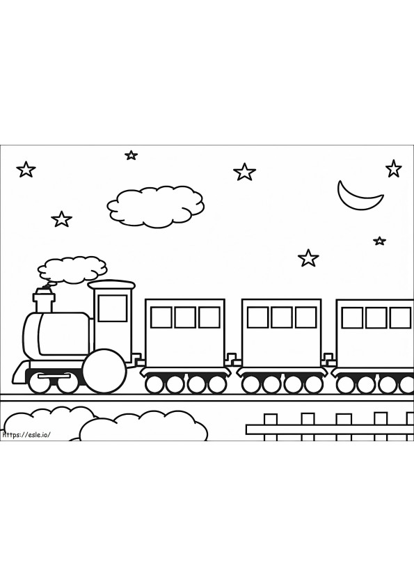 Train At Night coloring page