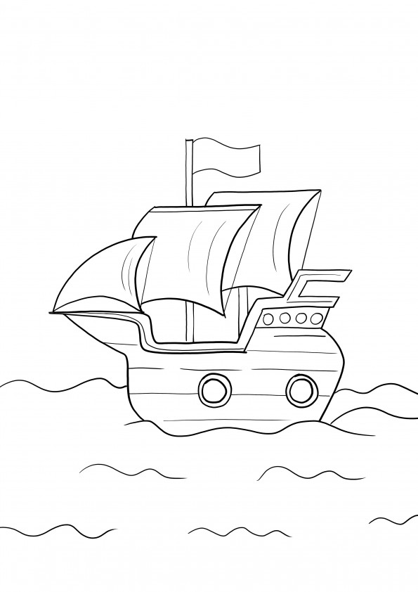 small boat print for free and color