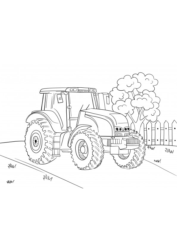 easy tractor parked coloring page- free printing