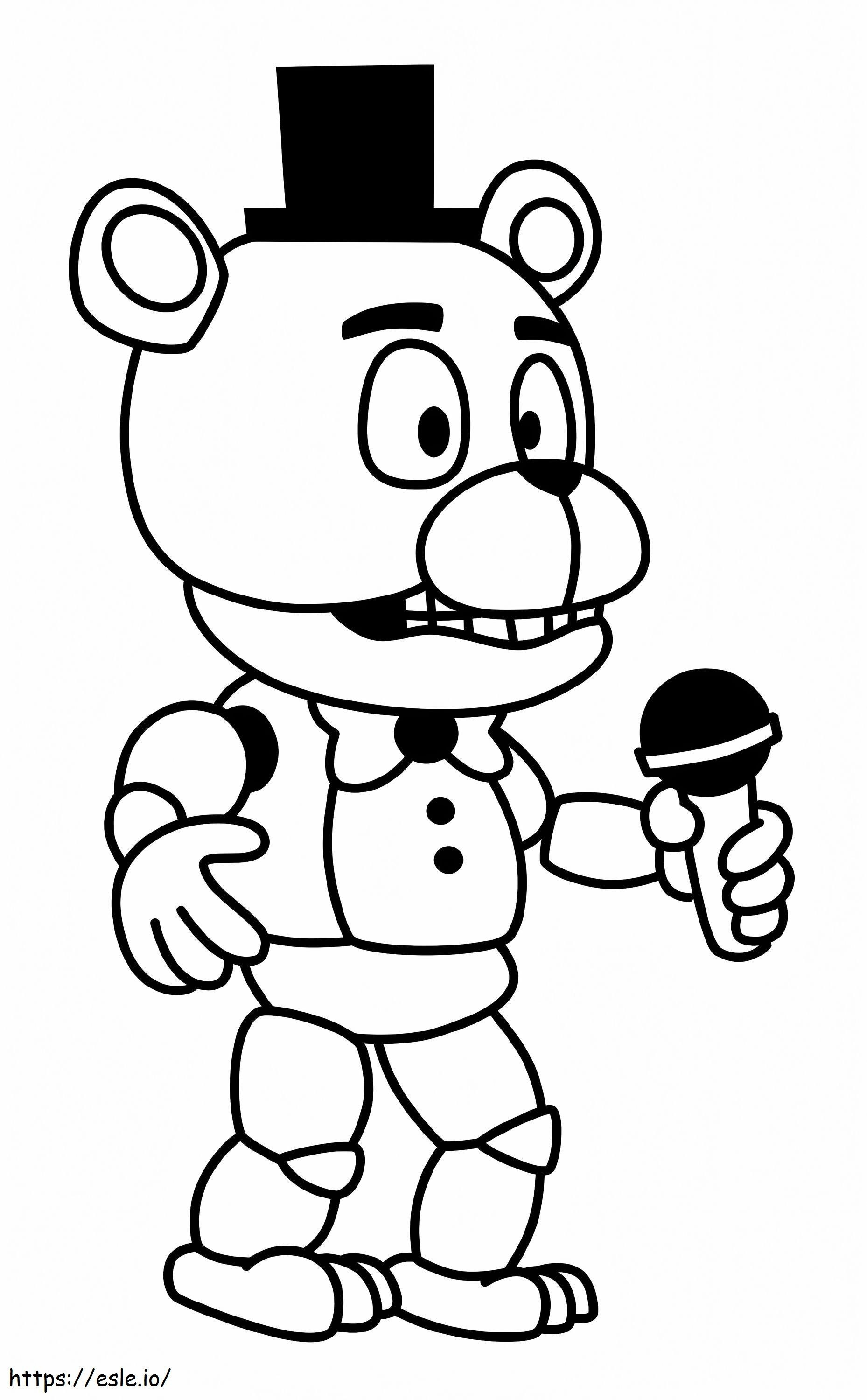 Funny FNAF Freddy Coloring Page
