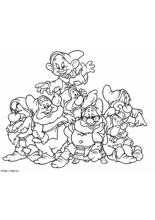 Funny Seven Dwarfs coloring page