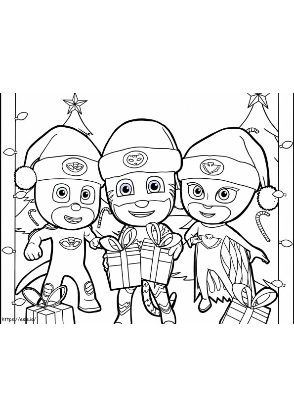 PJ Masks On Christmas coloring page