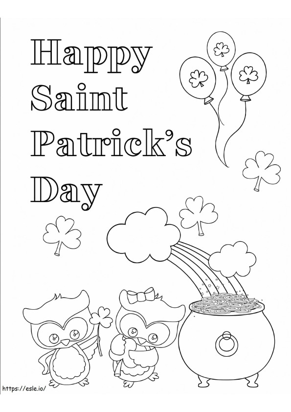 Free Happy Saint Patricks Day coloring page