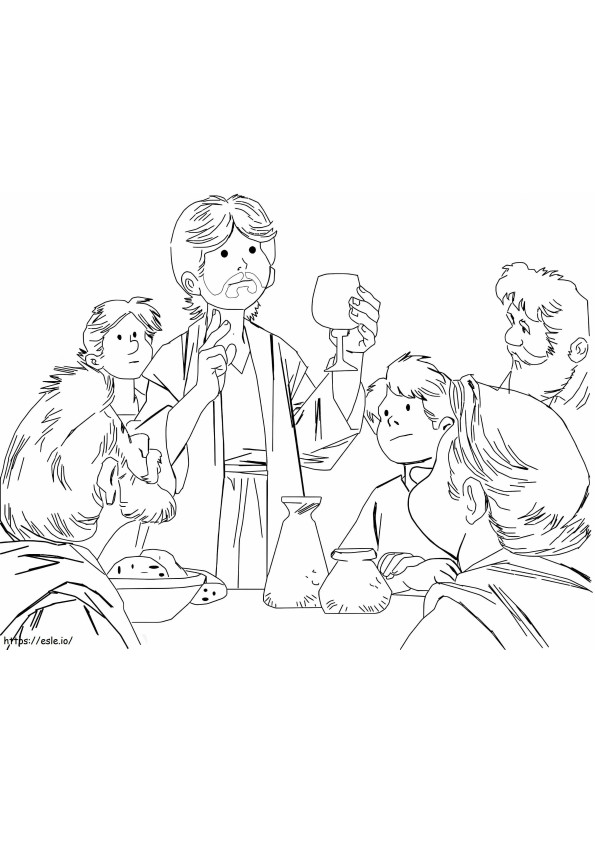 Last Supper Bible coloring page