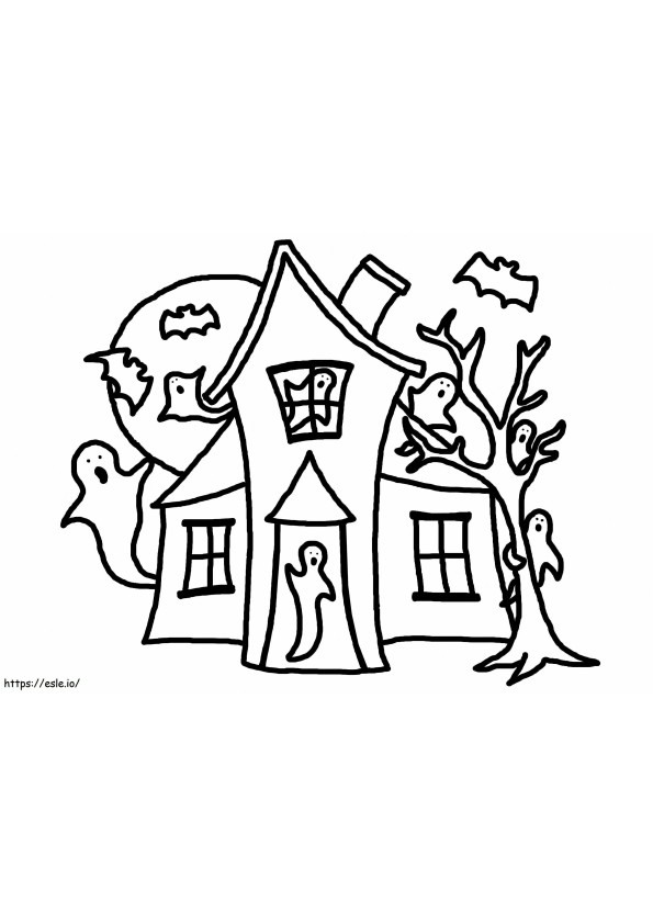 Small Haunted House coloring page