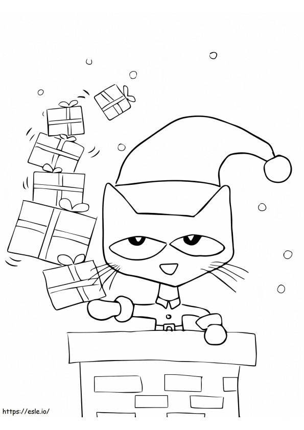 Christmas Pete The Cat coloring page