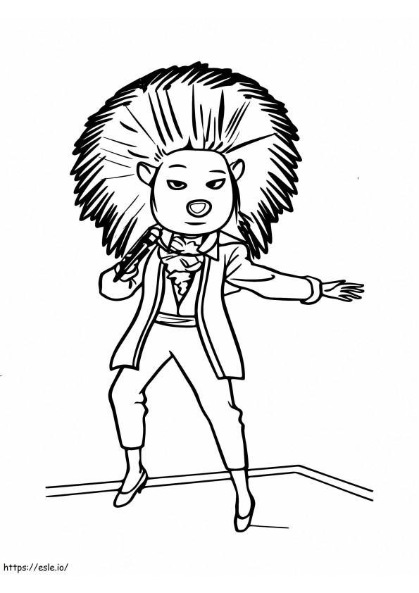 Rockstar Ash From Sing coloring page