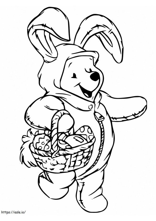 Winnie The Pooh Holding Easter Basket coloring page