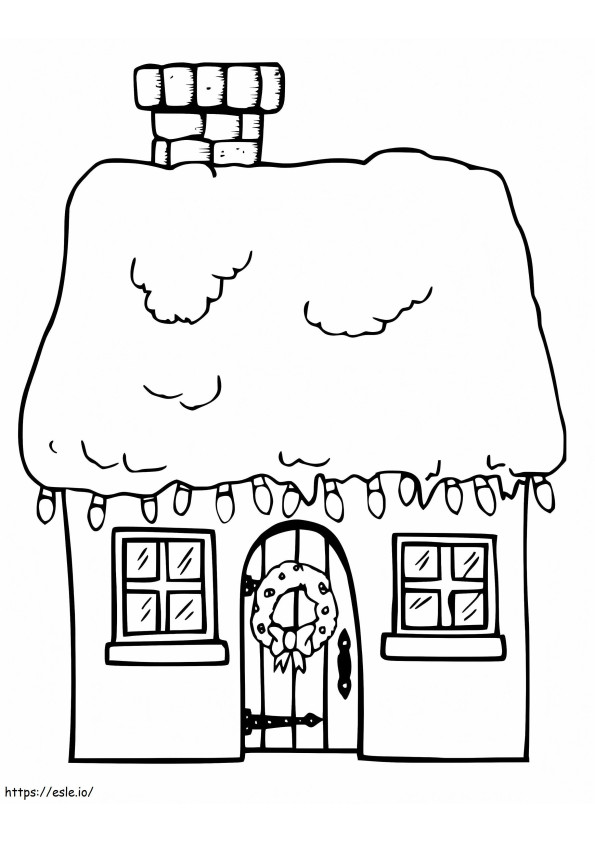 Winter House 1 coloring page