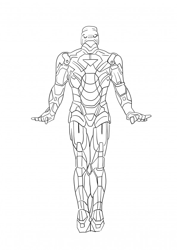Iron Man flying to download and color for a free image