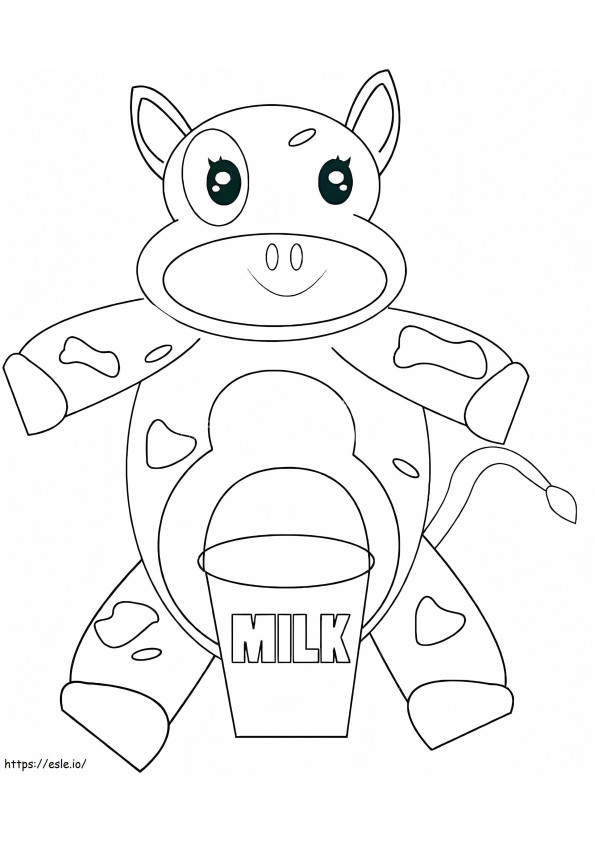 Cow With Cup Of Milk coloring page