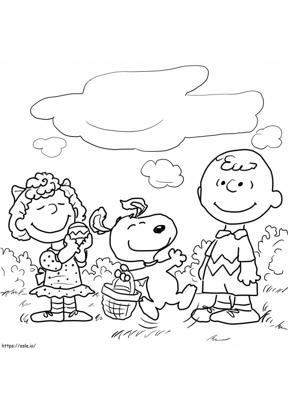 Peanuts Easter coloring page