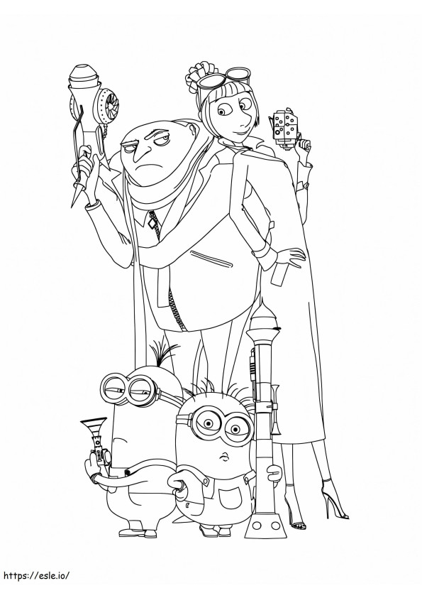 Despicable Me 2 Characters coloring page