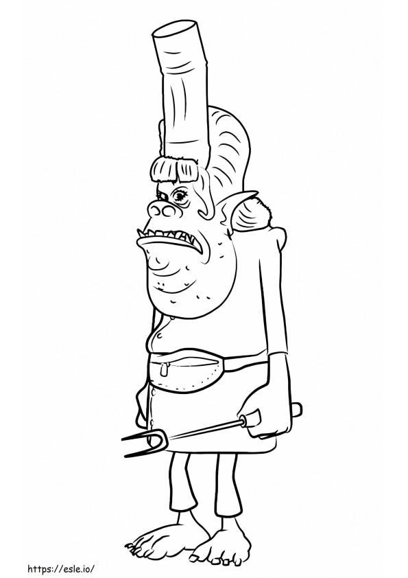 Troll Chef coloring page